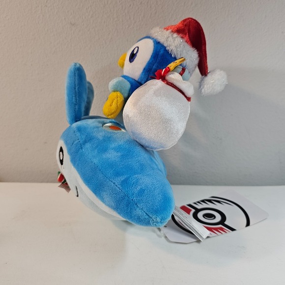 Pokemon Center Original Plush Doll Piplup & Mantyke Christmas in‎ the Sea 2021 - Picture 3 of 11